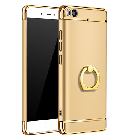 Funda Bumper Lujo Marco de Metal y Plastico con Anillo de dedo Soporte para Xiaomi Mi 5S Oro