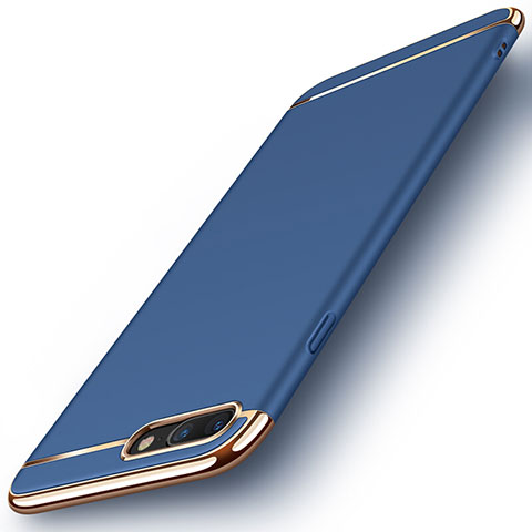 Funda Bumper Lujo Marco de Metal y Plastico F01 para Apple iPhone 7 Plus Azul