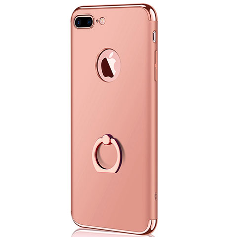 Funda Bumper Lujo Marco de Metal y Plastico F04 para Apple iPhone 7 Plus Oro Rosa