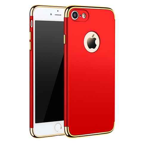 Funda Bumper Lujo Marco de Metal y Plastico M01 para Apple iPhone 8 Rojo