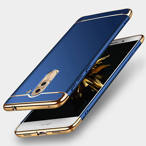 Funda Bumper Lujo Marco de Metal y Plastico M02 para Huawei Honor 6X Azul