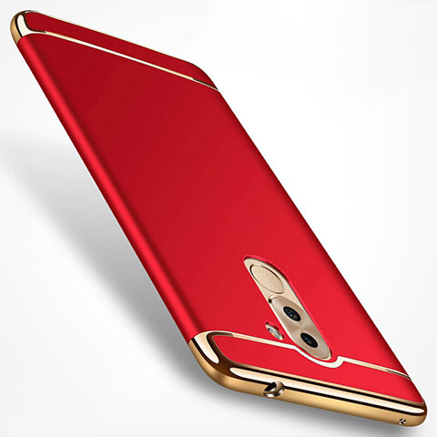 Funda Bumper Lujo Marco de Metal y Plastico M02 para Huawei Honor 6X Rojo