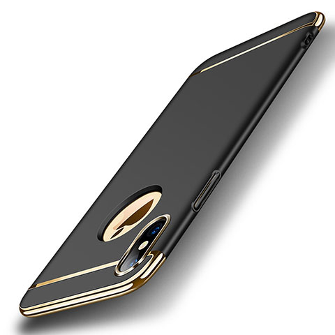 Funda Bumper Lujo Marco de Metal y Plastico para Apple iPhone Xs Negro