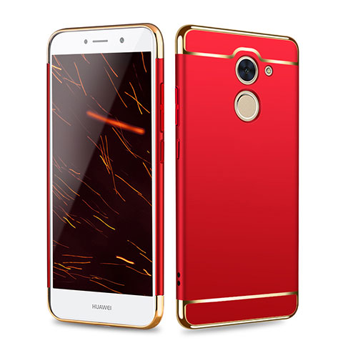 Funda Bumper Lujo Marco de Metal y Plastico para Huawei Enjoy 7 Plus Rojo