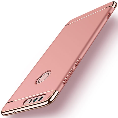 Funda Bumper Lujo Marco de Metal y Plastico para Huawei Honor 8 Oro Rosa