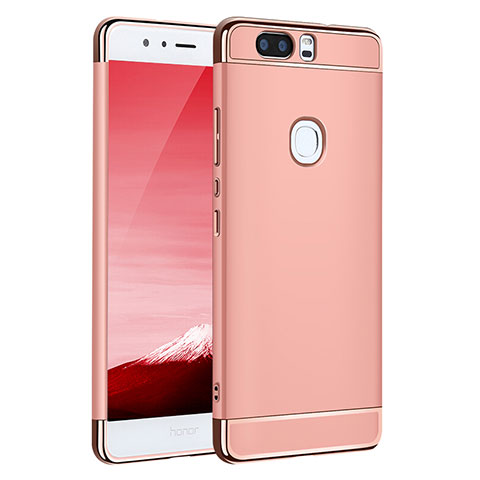 Funda Bumper Lujo Marco de Metal y Plastico para Huawei Honor V8 Oro Rosa