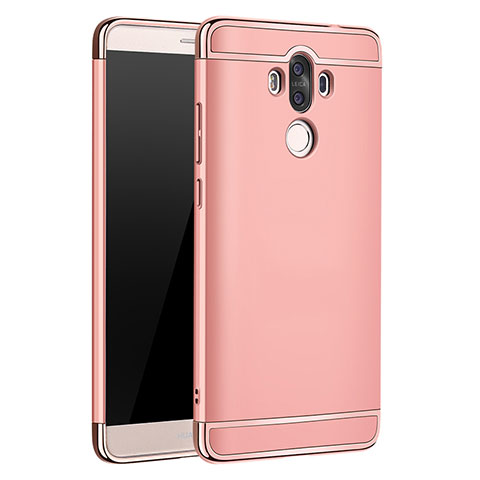 Funda Bumper Lujo Marco de Metal y Plastico para Huawei Mate 9 Oro Rosa