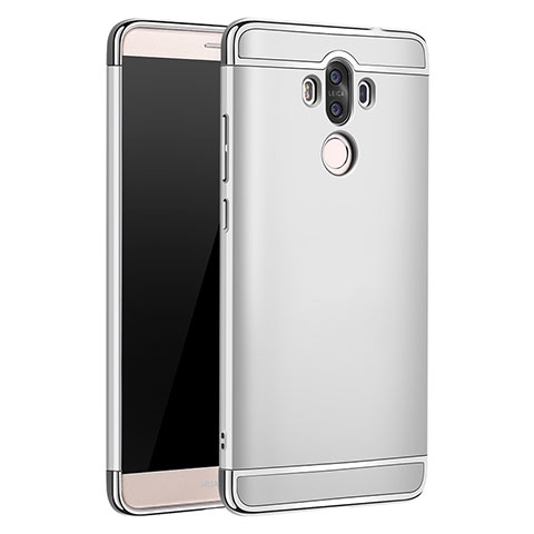 Funda Bumper Lujo Marco de Metal y Plastico para Huawei Mate 9 Plata