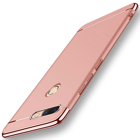 Funda Bumper Lujo Marco de Metal y Plastico para Huawei Nova 2 Oro Rosa