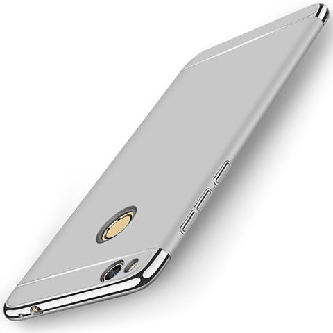 Funda Bumper Lujo Marco de Metal y Plastico para Huawei P8 Lite (2017) Plata