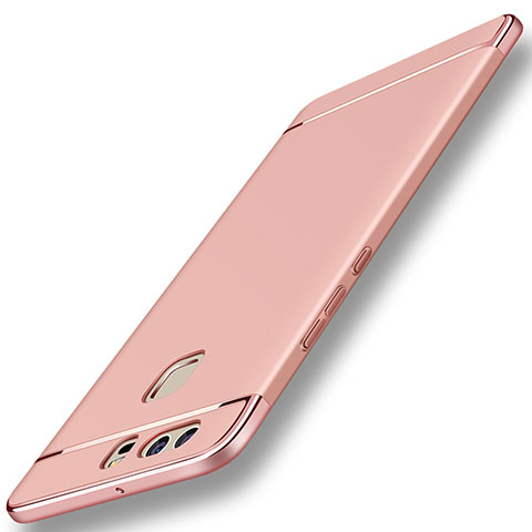 Funda Bumper Lujo Marco de Metal y Plastico para Huawei P9 Plus Oro Rosa