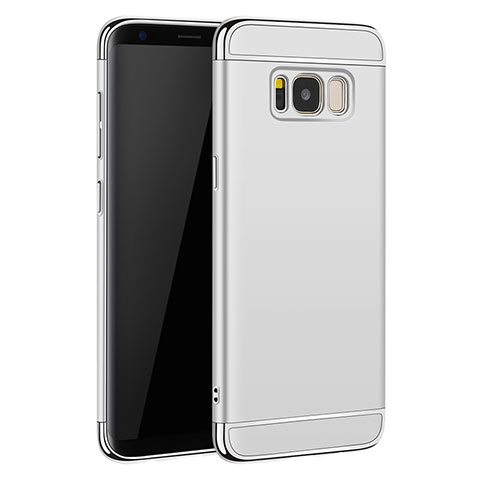 Funda Bumper Lujo Marco de Metal y Plastico para Samsung Galaxy S8 Plus Plata