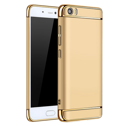 Funda Bumper Lujo Marco de Metal y Plastico para Xiaomi Mi 5 Oro