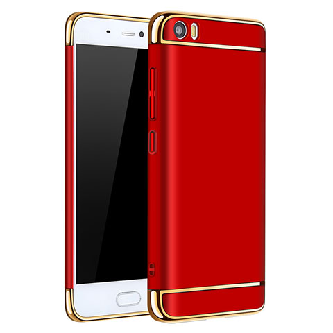 Funda Bumper Lujo Marco de Metal y Plastico para Xiaomi Mi 5 Rojo