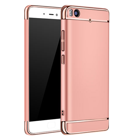 Funda Bumper Lujo Marco de Metal y Plastico para Xiaomi Mi 5S 4G Oro Rosa