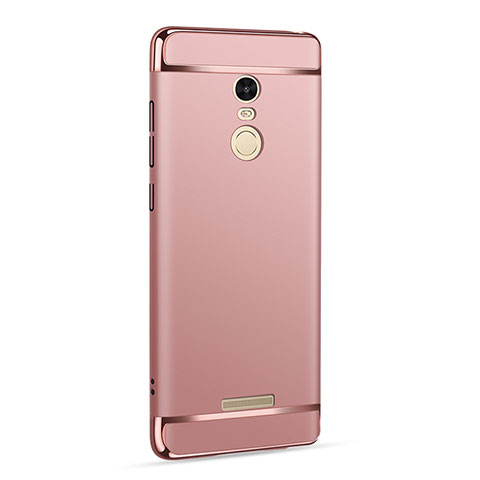 Funda Bumper Lujo Marco de Metal y Plastico para Xiaomi Redmi Note 3 Oro Rosa