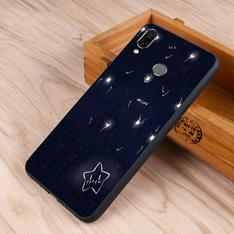 Funda Bumper Silicona Espejo Estrellado Carcasa S01 para Huawei Honor 10 Lite Negro