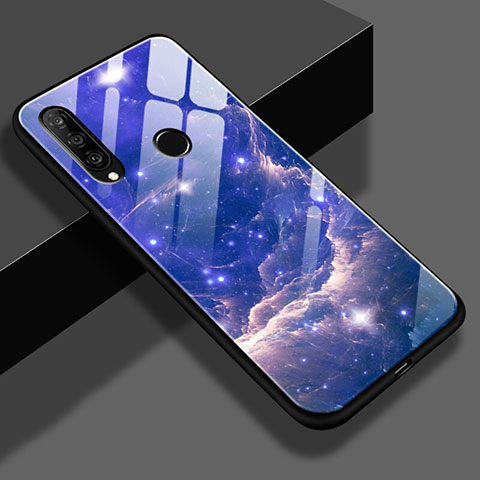 Funda Bumper Silicona Espejo Estrellado Carcasa S01 para Huawei P30 Lite New Edition Azul