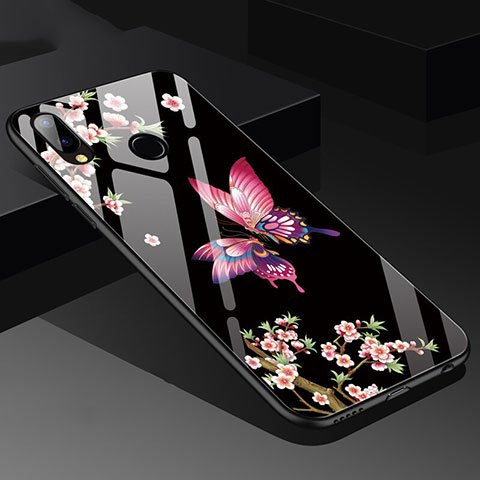 Funda Bumper Silicona Espejo Mariposa Carcasa para Huawei Nova 3e Rosa