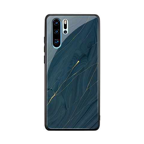 Funda Bumper Silicona Espejo Patron de Moda Carcasa K01 para Huawei P30 Pro Azul