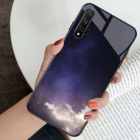 Funda Bumper Silicona Espejo Patron de Moda Carcasa para Huawei Honor 20 Morado