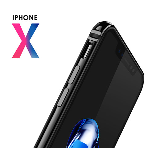 Funda Bumper Silicona Gel B02 para Apple iPhone Xs Negro