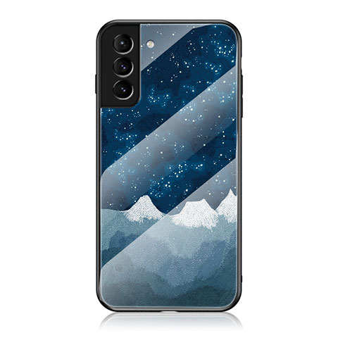 Funda Bumper Silicona Gel Espejo Estrellado Carcasa para Samsung Galaxy S21 Plus 5G Azul