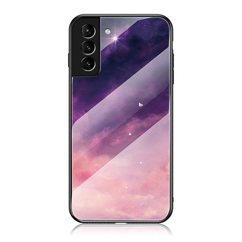 Funda Bumper Silicona Gel Espejo Estrellado Carcasa para Samsung Galaxy S22 Plus 5G Morado