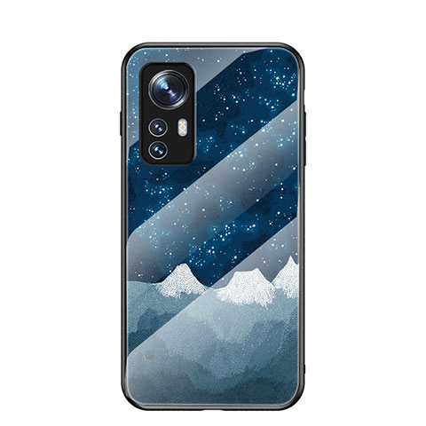 Funda Bumper Silicona Gel Espejo Estrellado Carcasa para Xiaomi Mi 12 5G Azul