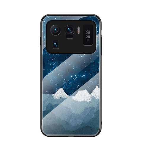 Funda Bumper Silicona Gel Espejo Estrellado Carcasa S01 para Xiaomi Mi 11 Ultra 5G Azul