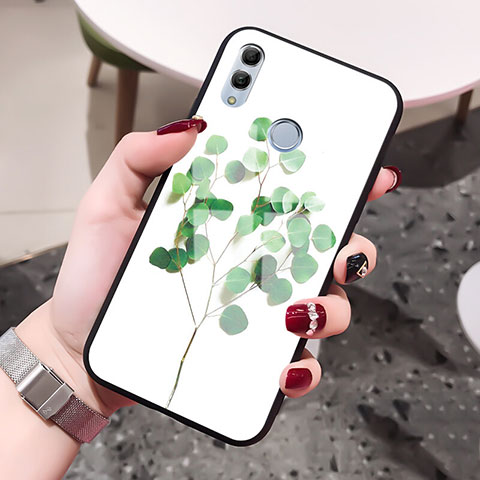 Funda Bumper Silicona Gel Espejo Flores Carcasa para Huawei Honor 10 Lite Verde