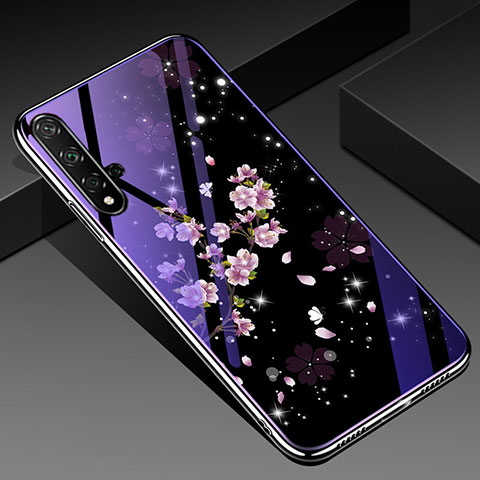 Funda Bumper Silicona Gel Espejo Flores Carcasa S01 para Huawei Nova 5T Multicolor