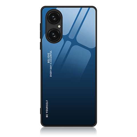 Funda Bumper Silicona Gel Espejo Patron de Moda Carcasa JM1 para Huawei P50 Pro Azul