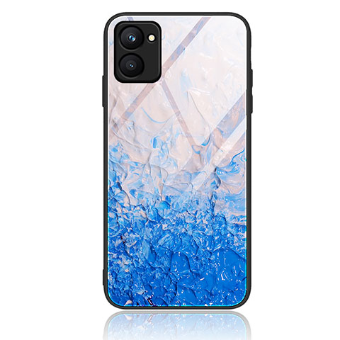 Funda Bumper Silicona Gel Espejo Patron de Moda Carcasa JM1 para Realme C33 Azul Cielo