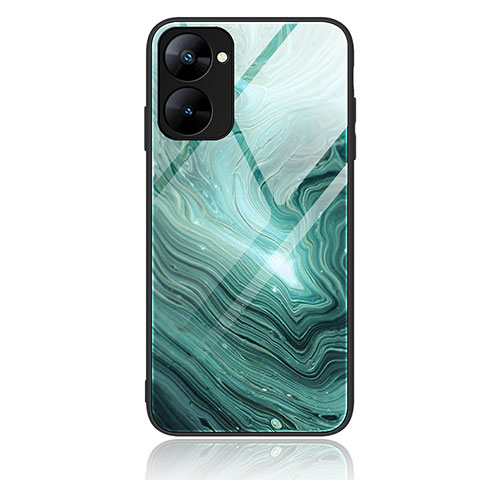 Funda Bumper Silicona Gel Espejo Patron de Moda Carcasa JM1 para Realme Q5x 5G Verde