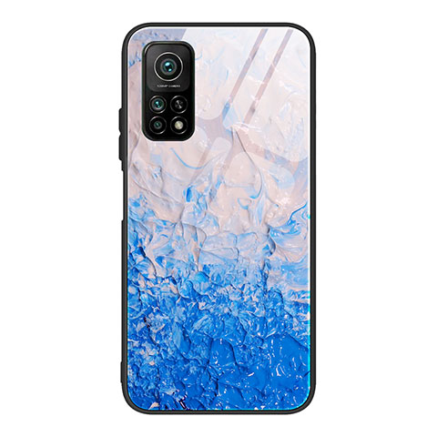 Funda Bumper Silicona Gel Espejo Patron de Moda Carcasa JM1 para Xiaomi Mi 10T Pro 5G Azul