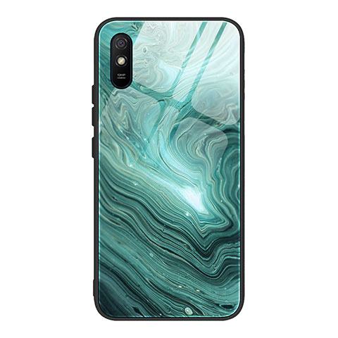 Funda Bumper Silicona Gel Espejo Patron de Moda Carcasa JM1 para Xiaomi Redmi 9A Cian