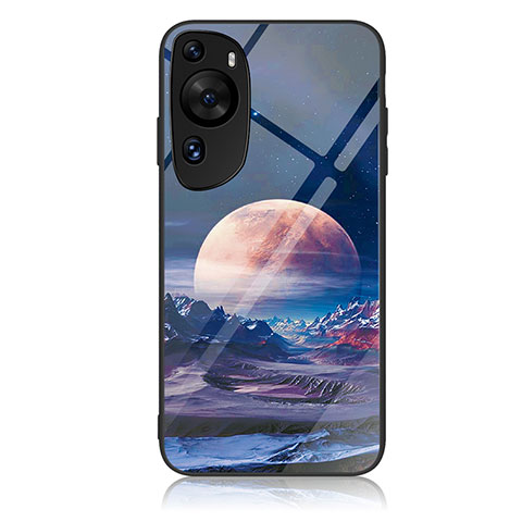 Funda Bumper Silicona Gel Espejo Patron de Moda Carcasa JM2 para Huawei P60 Art Azul Real