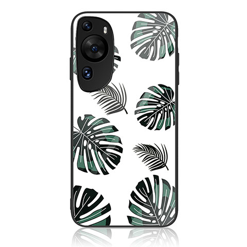 Funda Bumper Silicona Gel Espejo Patron de Moda Carcasa JM2 para Huawei P60 Art Verde Noche