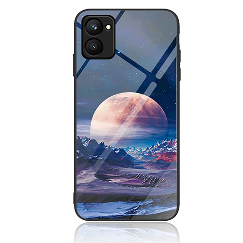 Funda Bumper Silicona Gel Espejo Patron de Moda Carcasa JM2 para Realme C33 Azul