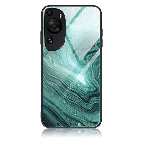 Funda Bumper Silicona Gel Espejo Patron de Moda Carcasa JM3 para Huawei P60 Art Verde