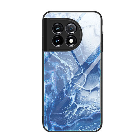 Funda Bumper Silicona Gel Espejo Patron de Moda Carcasa JM3 para OnePlus 11 5G Azul