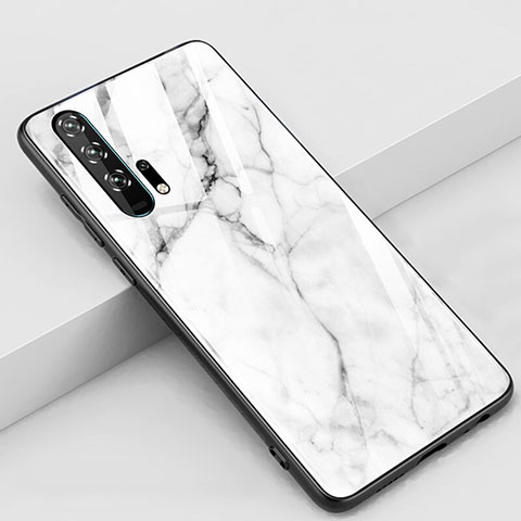 Funda Bumper Silicona Gel Espejo Patron de Moda Carcasa K01 para Huawei Honor 20 Pro Blanco