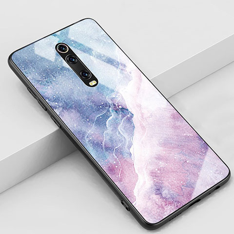 Funda Bumper Silicona Gel Espejo Patron de Moda Carcasa K01 para Xiaomi Mi 9T Morado