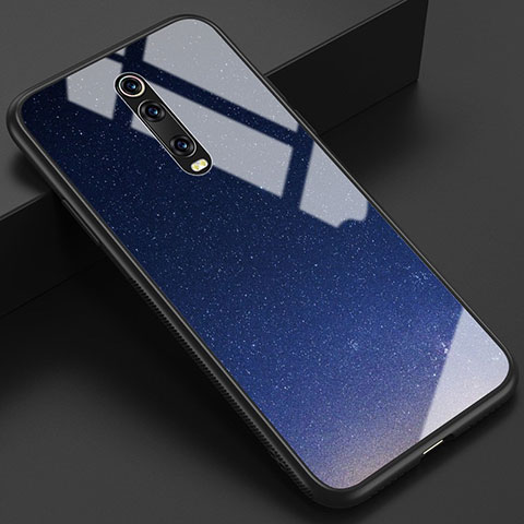 Funda Bumper Silicona Gel Espejo Patron de Moda Carcasa K01 para Xiaomi Mi 9T Pro Azul