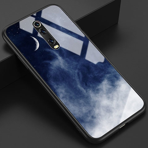 Funda Bumper Silicona Gel Espejo Patron de Moda Carcasa K01 para Xiaomi Redmi K20 Azul y Negro