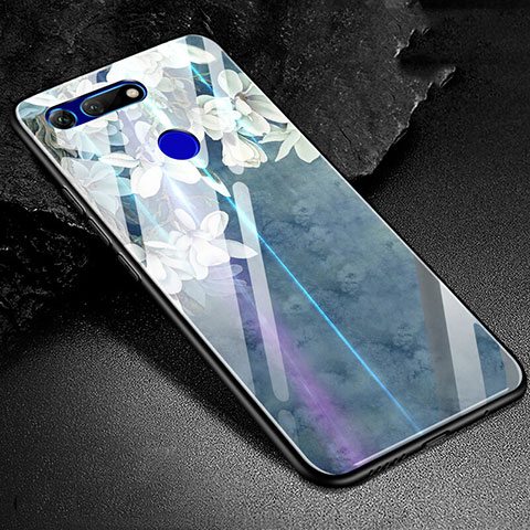 Funda Bumper Silicona Gel Espejo Patron de Moda Carcasa K02 para Huawei Honor V20 Azul