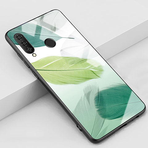 Funda Bumper Silicona Gel Espejo Patron de Moda Carcasa K02 para Huawei P30 Lite New Edition Verde