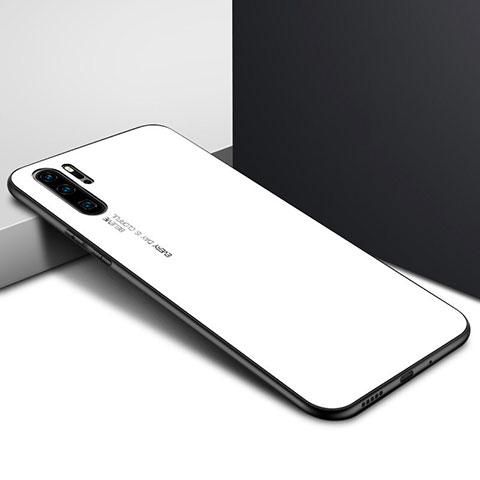 Funda Bumper Silicona Gel Espejo Patron de Moda Carcasa K02 para Huawei P30 Pro New Edition Blanco