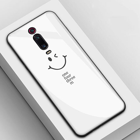 Funda Bumper Silicona Gel Espejo Patron de Moda Carcasa K03 para Xiaomi Mi 9T Blanco